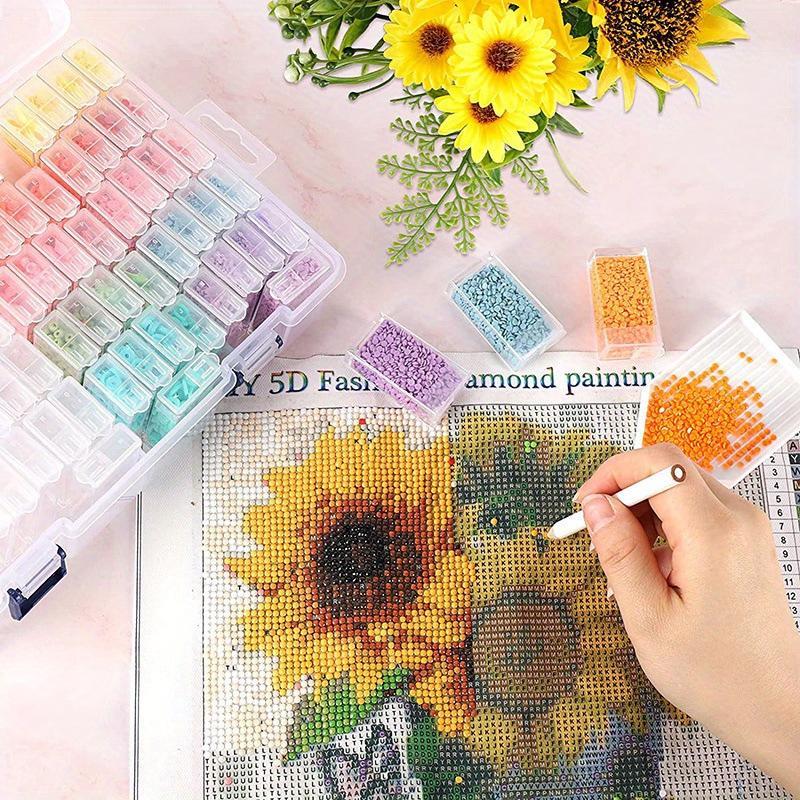 124 Compartment Diamond Art Painting Accessories Storage Container, 2 Counts DIY Craft Tools Jewelry Bead Storage Box, Art Supplies Gifts 3