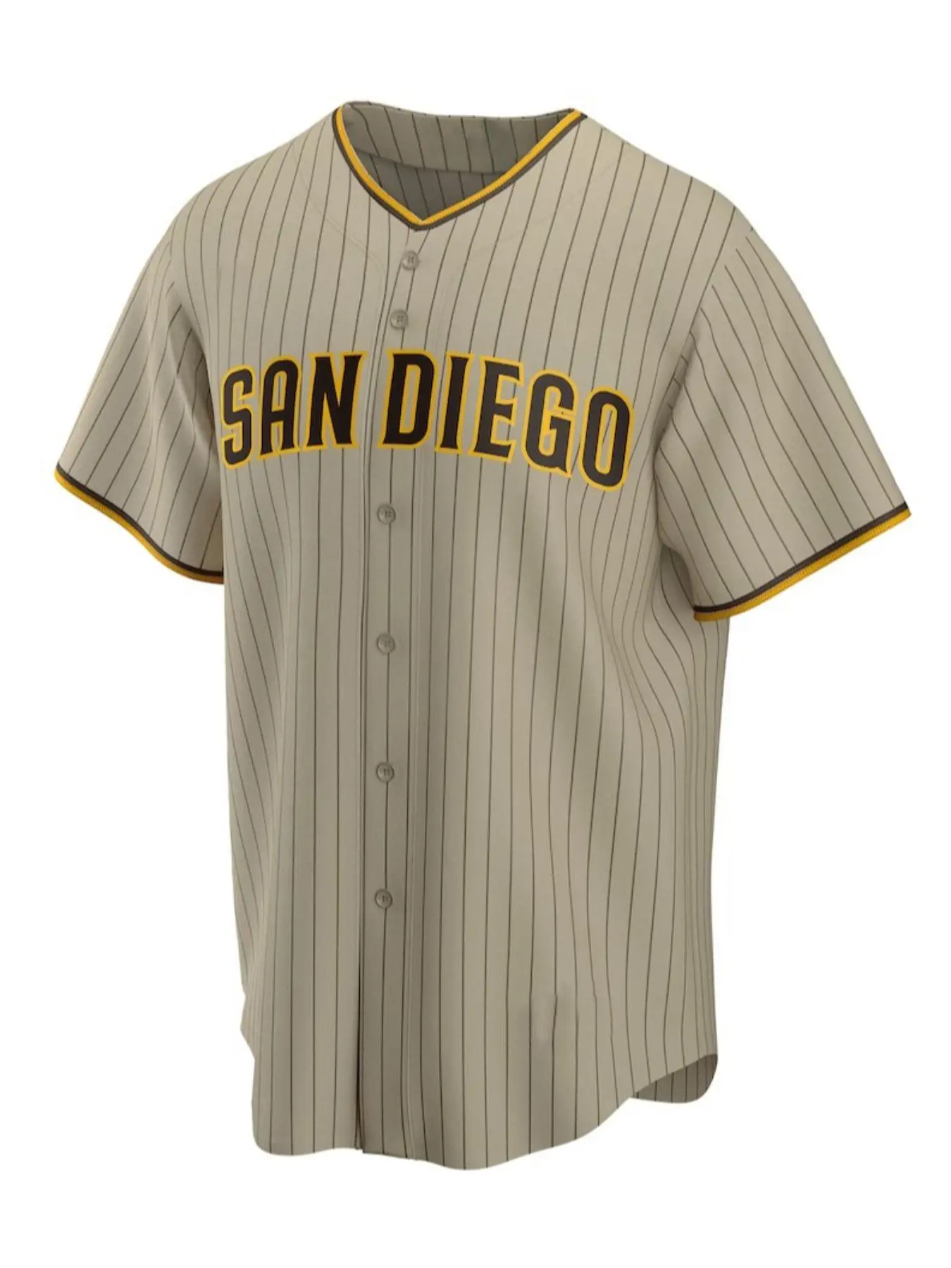 Plus Size Men's Striped Print Letter & Figure Patched Contrast Trim V Neck Baseball Jersey, Comfortable Breathable Quick Drying Moisture-Wicking Button Front Short Sleeve Baseball Shirt, Men's Sportswear for Baseball Training