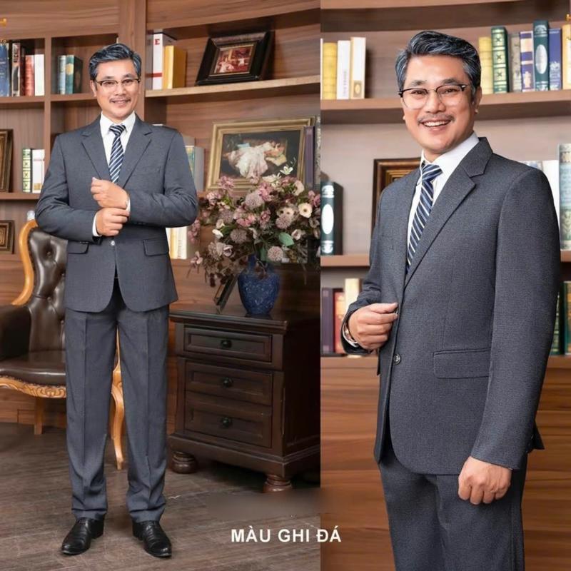 { VEST NAM TRUNG NIÊN }Bộ Vest Nam Trung Niên gồm 1 Áo Vest + 1 Quần chất Tuýt Si Hàn, đứng form, tôn dáng, sang trọng, Tặng kèm CaVat và Phụ Kiện cài áo Vest