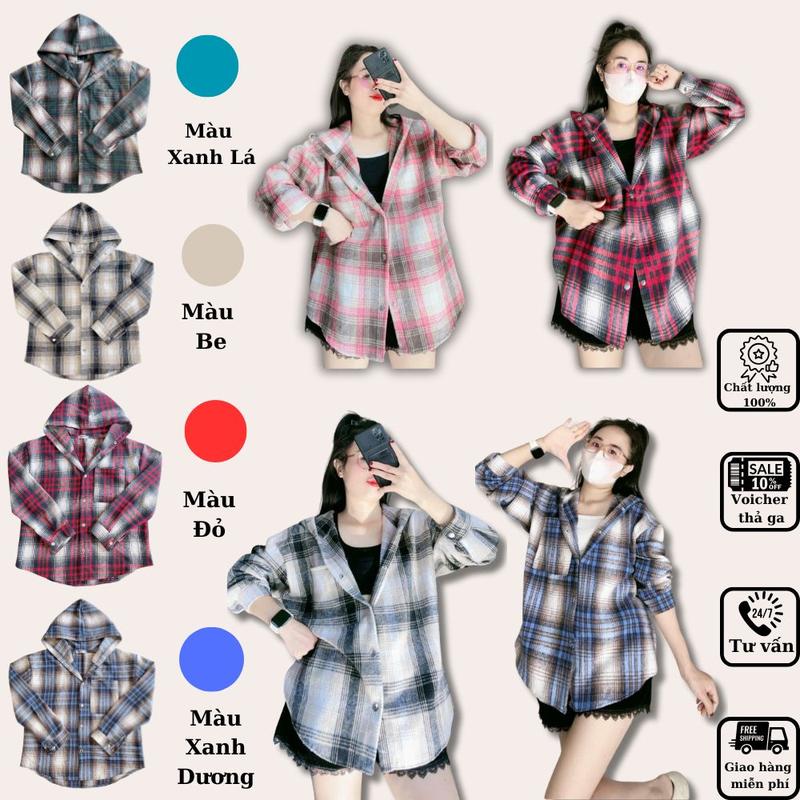 Áo Khoác Nam Nữ,Áo Sơ Mi Có Túi Trong From Rộng Chất Dạ Dầy Dặn Thoáng Mát Chống Nắng Women