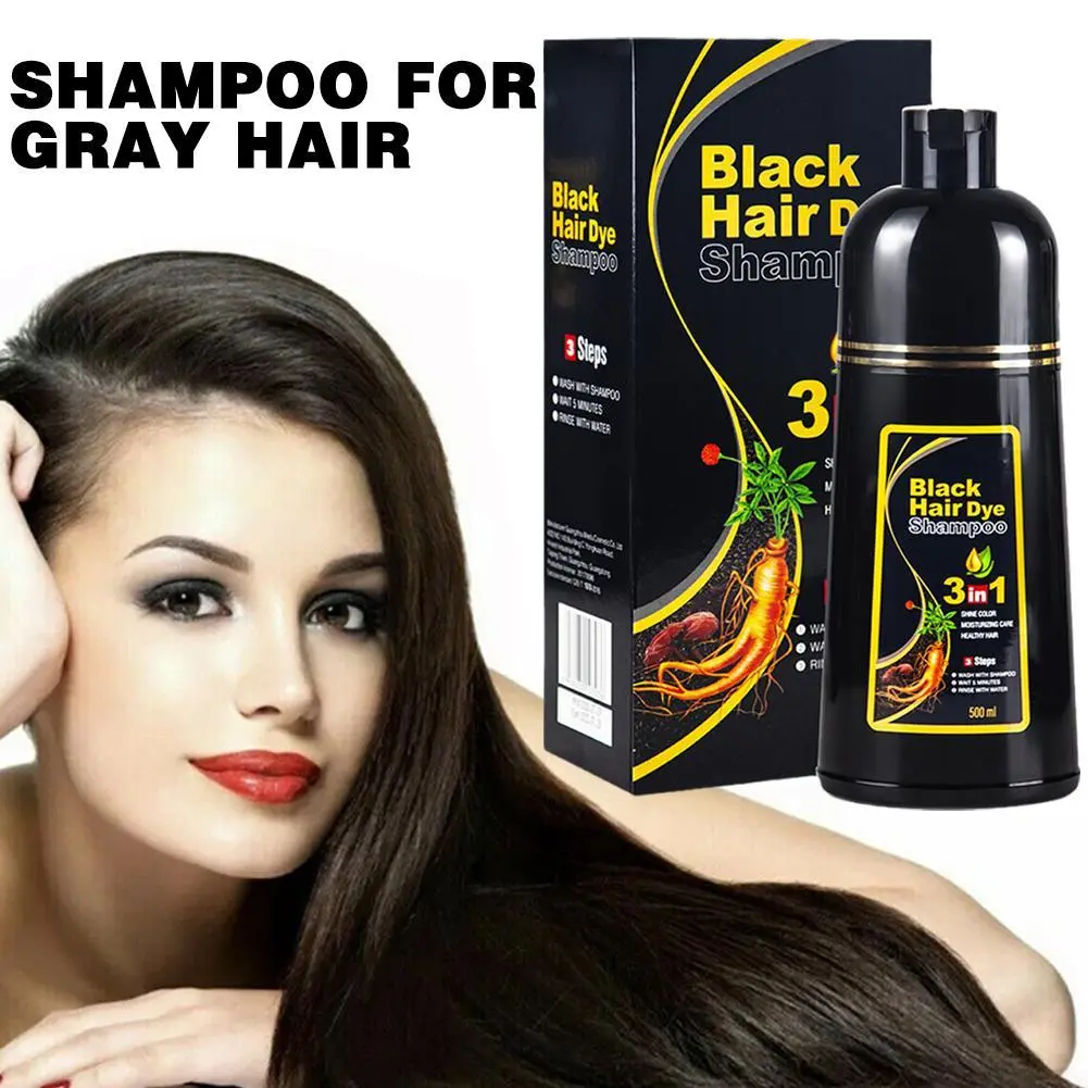 Syampu Pewarna Rambut, 5 Warna Tersedia, Pewarna Buih Tumbuhan Putih hingga Hitam, R9A3, untuk Rambut