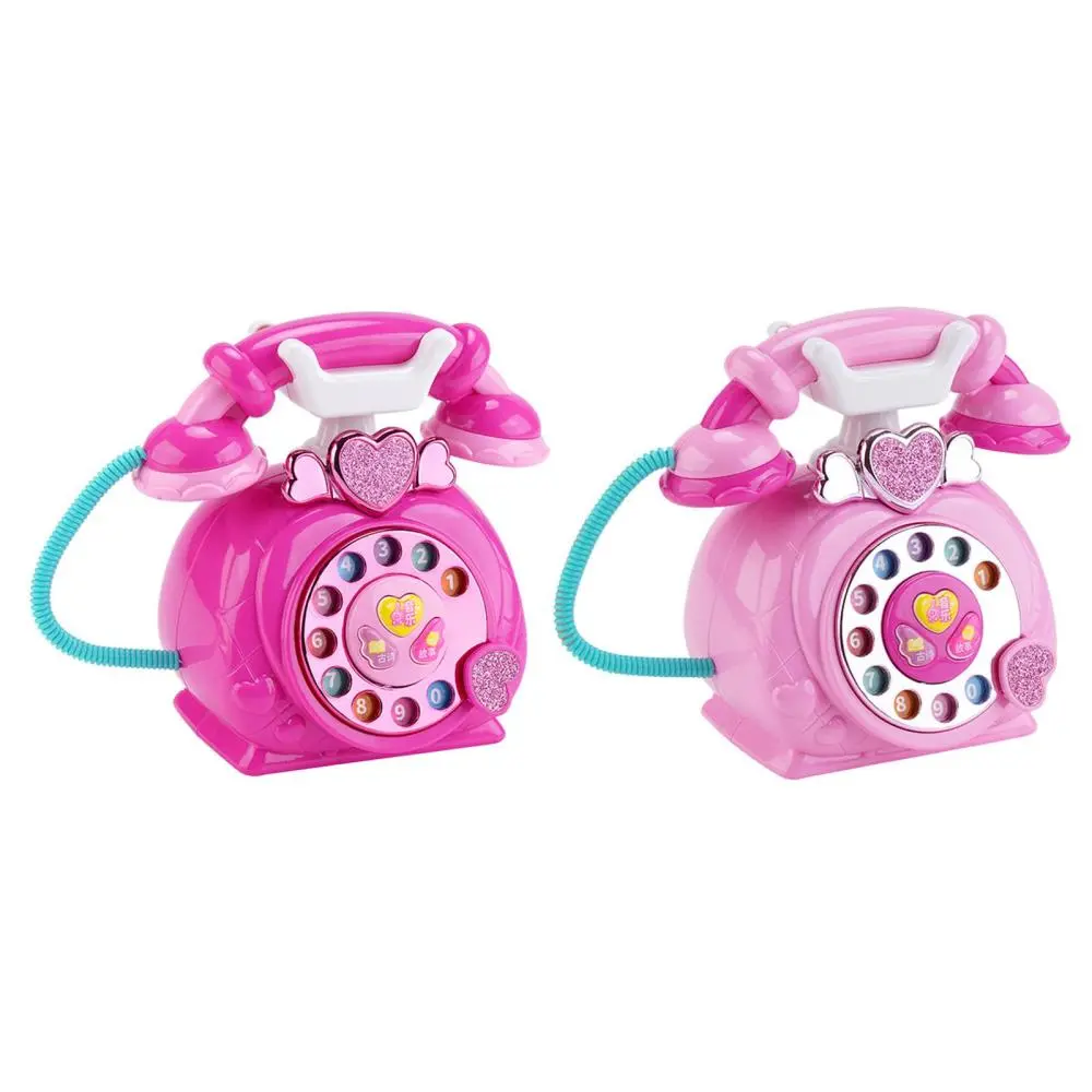 Cartoon Telephone Toy Storytelling Machine with Music Sound Gift Cognition Enlightenment Retro Phone Toy for Toddlers Children Pretend Play