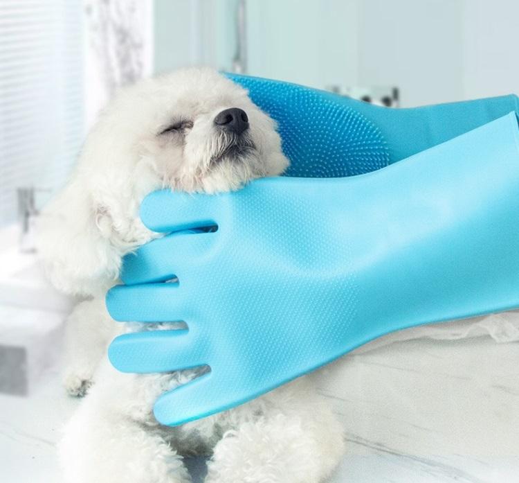 Găng tay cao su tạo bọt tắm cho chó mèo, đa năng, 31x16cm