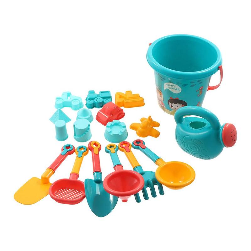 Product Introduction of Travel Beach Toys  Beach Toys Set With Sand Rake Watering Can Bucket Shovels Rakes Models Play Tools 36