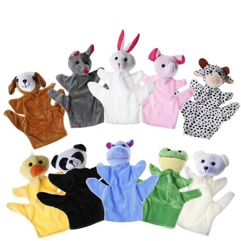 ตุ๊กตาหุ่นมือพร้อมส่ง รูปสัตว์หลายแบบ ขนนุ่ม น่ารัก เล่านิทาน เสริมสร้างจินตนาการ