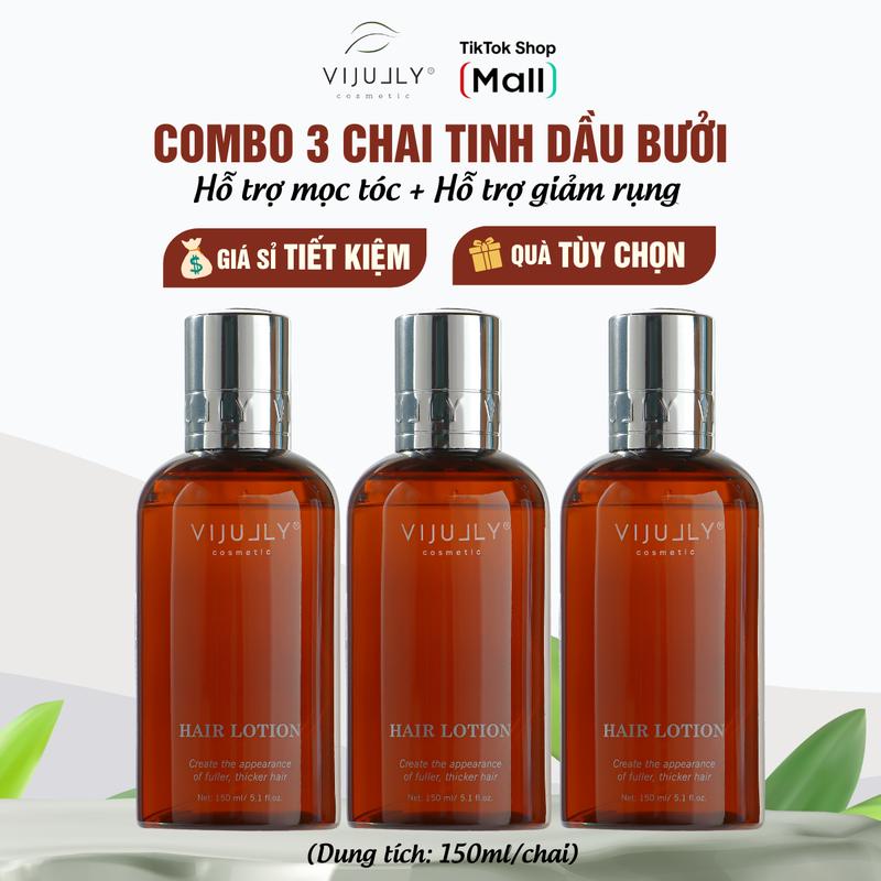 [COMBO 3C GIÁ SỈ] Tinh dầu bưởi Vijully hỗ trợ mọc tóc, hỗ trợ giảm rụng và nuôi dưỡng nang tóc khỏe mạnh Dưỡng Tóc Chăm Sóc Tóc