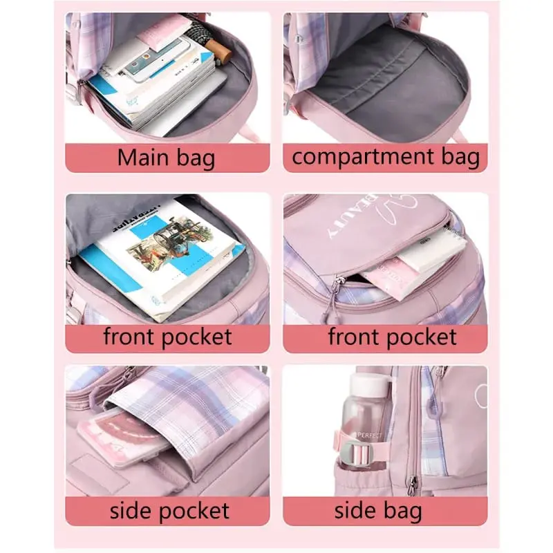 Ransel Wanita Korean Style Tas Anak Perempuan Kekinian Gratis Botol Minum Kaca Fashion 4