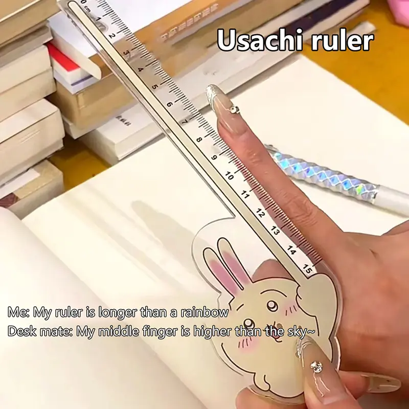 Thước Nhập Khẩu Anime, Dễ Thương Và Sáng Tạo, Thước Nhựa Hoạt Hình Vui Nhộn, Thước Kawaii Thời Trang, Thích Hợp Cho Học Sinh, Văn Phòng Phẩm Và Đồ Dùng Văn Phòng 1