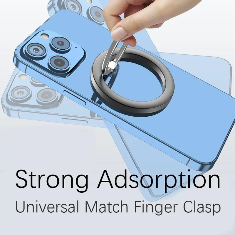 Magnetic Finger Clasp, 360° Rotating Ring Phone Holder, Ring Phone Holder, Portable Universal Desktop Creative Phone Accessories, Stand 5