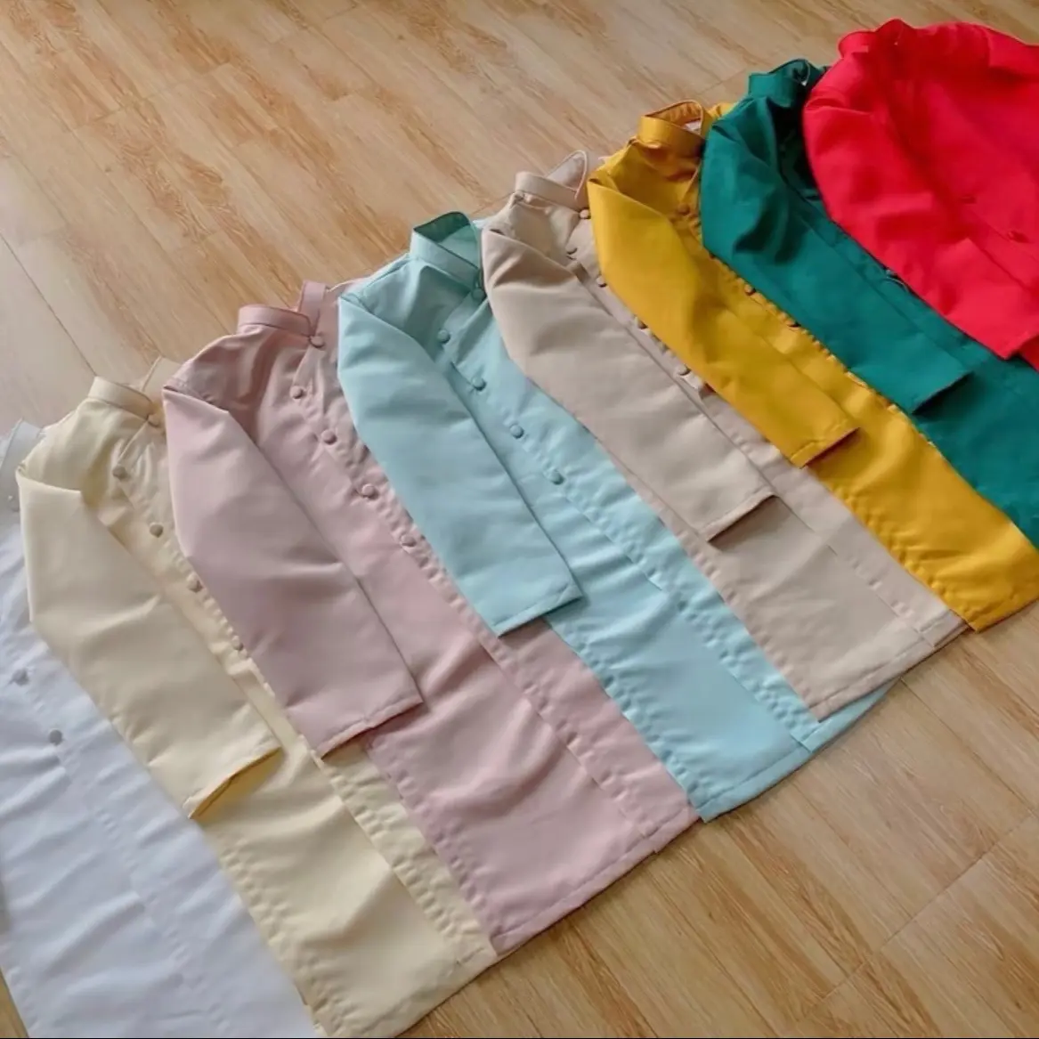 Áo Dài Nam Truyền Thống Vải Taffta Dễ Mặc Trơn