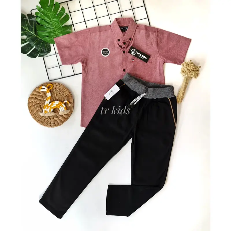 GRATIS ONGKIR/COD Setelan kemeja Polos Anak Pria Keren terlaris Berkualitas celana chinos panjang 40S usia 2-12 tahun By Zeal Fashion Kids 3