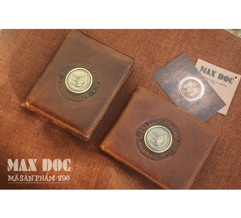 Ví Da BÒ Nam Cao Cấp Lót Da Bò Nguyên Miếng- V96 Wallet Hình Chữ Nhật Nhiều Ngăn 2