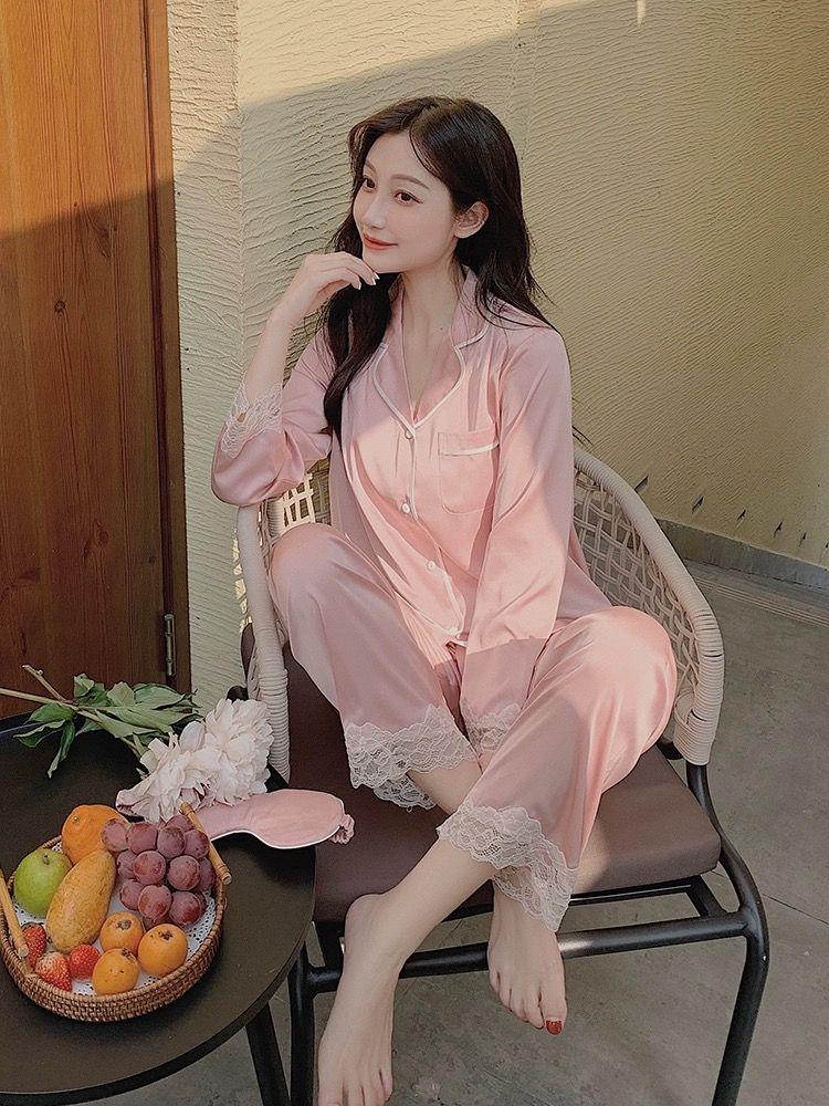 Product Introduction of Bộ Đồ Ngủ Ngọt Ngào Dành Cho Nữ, Hàng Mới Về Năm 2025, Được Làm Bằng Chất Liệu Lụa Lạnh Dài Tay Và Quần Dài, Bộ Đồ Mặc Ở Nhà Gợi Cảm, Thích Hợp Cho Mùa Xuân Và Mùa Thu, Lý Tưởng Cho Mùa Hè 19