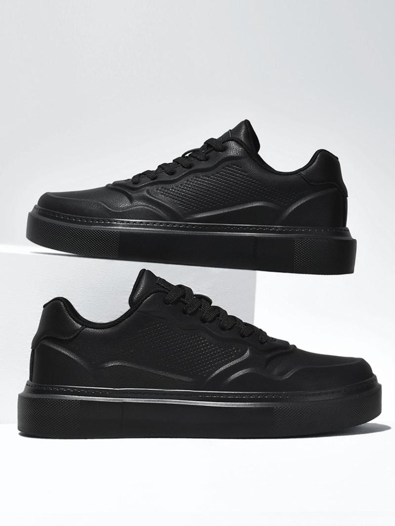 Product Introduction of Men's Fashionable Lace Up Low Top Sneakers, Casual Comfortable Breathable Skate Shoes, Male All-match Round Toe Sports Shoes for Daily Wear 4