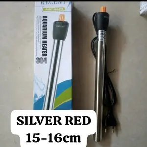 heater aquarium silver red uk 15-16cm
