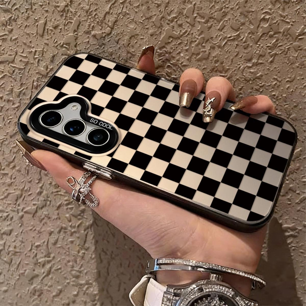 Bergaya dan sederhana Case Untuk Samsung A17 A35 A55 A56 A07 A36 A26 A15 A16 A06 A05S A22 Pelapisan Laser Perak IMD Tahan Guncangan Cover