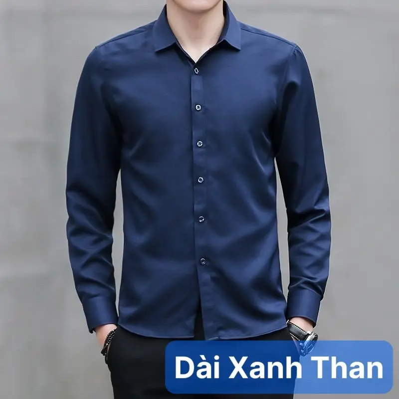 Áo Sơ Mi Dài Tay Lụa Thái Cao Cấp form Slim Fit Co Giãn Nhẹ 4