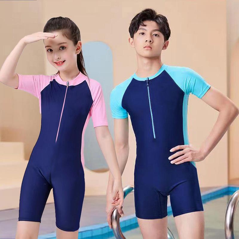 Áo Tắm Trẻ Em, Dành Cho Bé Trai Và Bé Gái 4-16Tuổi, Một Mảnh, Trang Phục Tập Luyện, Cỡ Trung Bình Và Lớn, Thích Hợp Cho Thanh Thiếu Niên, Bộ Cho Bé Gái, Thích Hợp Cho Các Môn Thể Thao Tập Luyện Dưới Nước, Hoạt Động Trên Hồ Nước Nóng Và Trôi Dạt Sport Đồng
