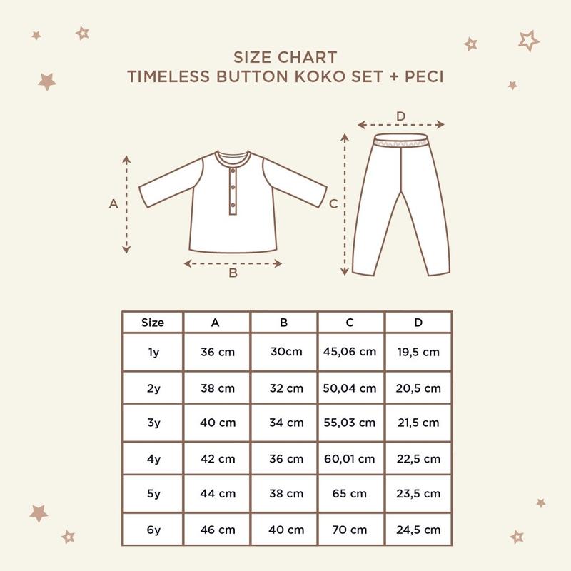Product Introduction of 1pcs Little Palmerhaus Timeles Button Koko Set + Peci (Baju Koko Anak Set) 0