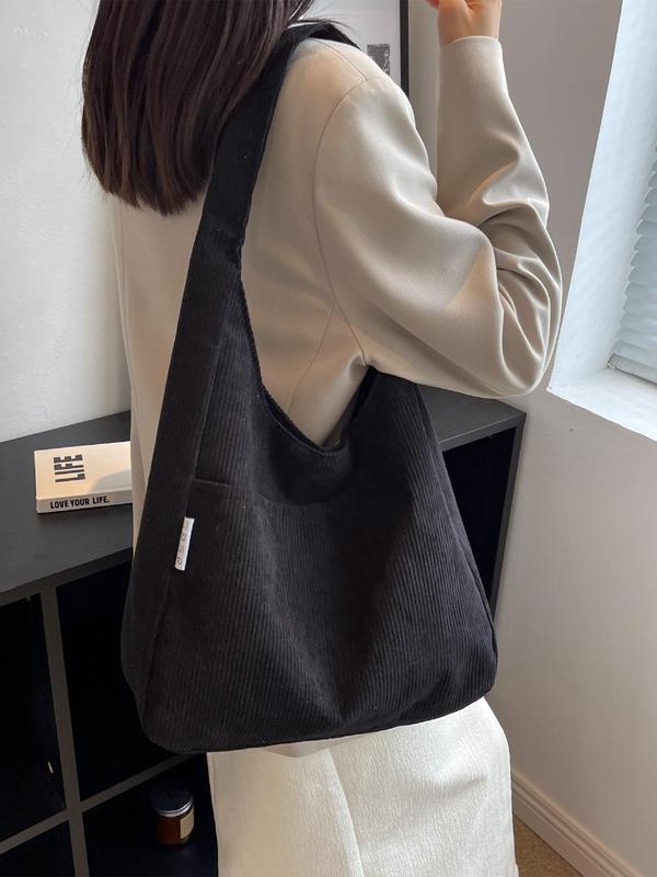 Women's 2025 New Stylish Minimalist Corduroy Shoulder Bag, Large Capacity Over Shoulder Bag for Daily Use, Trendy Lightweight Multifunction Tote Bag, Handbag 2