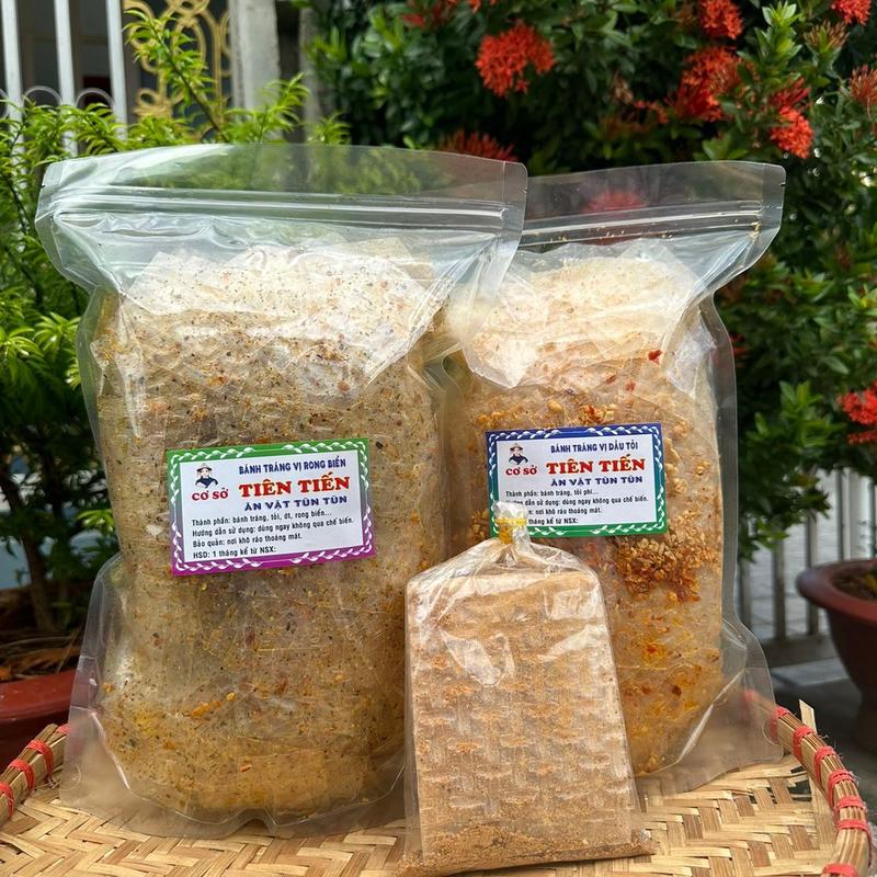 500g bánh tráng dầu tỏi phi + 500g bánh tráng Rong biển ( kèm muối lắc)Snack