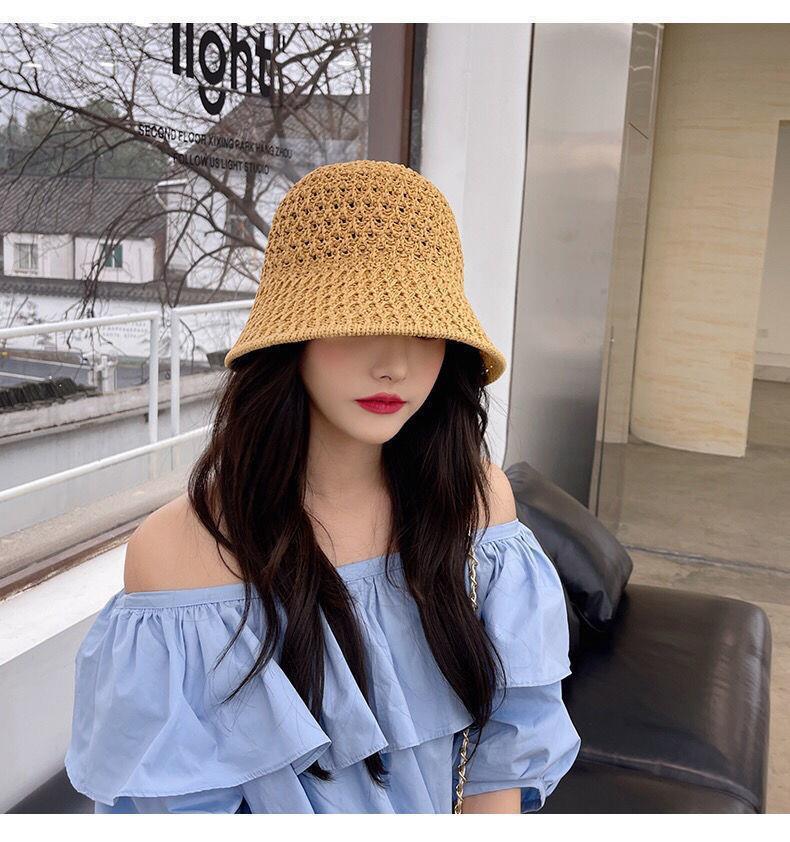 Product Introduction of 1157Fashion Luxury Women's Summer Straw Bucket Hat - Wide Brim, Foldable, Hollow, Sun Visor#FashionHat #SummerStyle #WomenFashion bucket hat 21