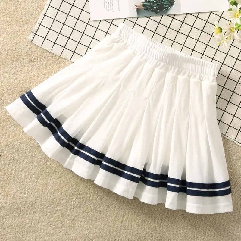 Angugu-Bộ Đồ Hải Quân Cho Bé Gái, Váy Xếp Ly Chống Trượt, Quần Culottes Mỏng Mùa Hè Cho Trẻ Em, Mùa Xuân Và Mùa Thu 2