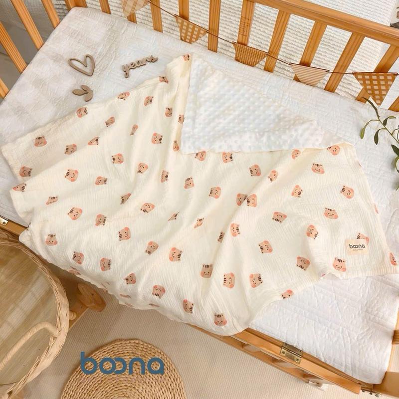 Product Introduction of [BOONA] Chăn Nhung Hạt Đậu Mặt Vải Muslin Boona Cao Cấp, Mền Đắp Hoạ Tiết Hàn Quốc Mềm Mại, Ấm Áp Cho Bé KT 80x100cm 9