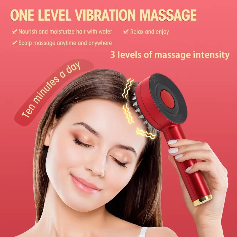 Electric Head Massager, 1 Count Rechargeable Hair Scalp Massage Comb, Spray Vibration Massage Brush, Hair Care & Massage Tool for Women & Men 3