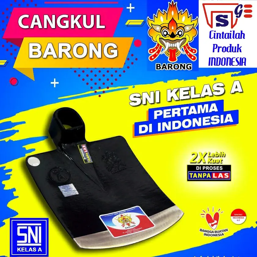 Cangkul BARONG Pacul Baja Kuat Bahan Per Tanpa Las SNI Kelas A Indonesia Setya Global