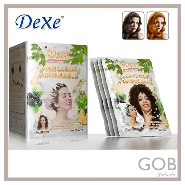 GOB - DeXe Hair Color Shampoo - Pewarna Semir Rambut Sampo Busa penghitam uban 6