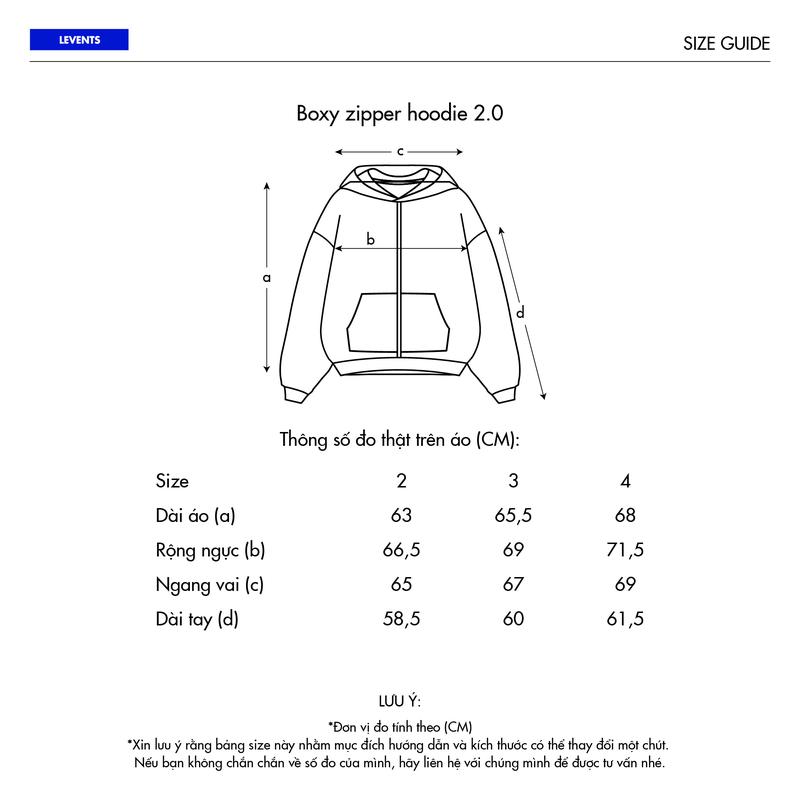 Áo Zipper Hoodie Levents Classic Boxy 2.0 Chất Nỉ Chân Cua Unisex 6