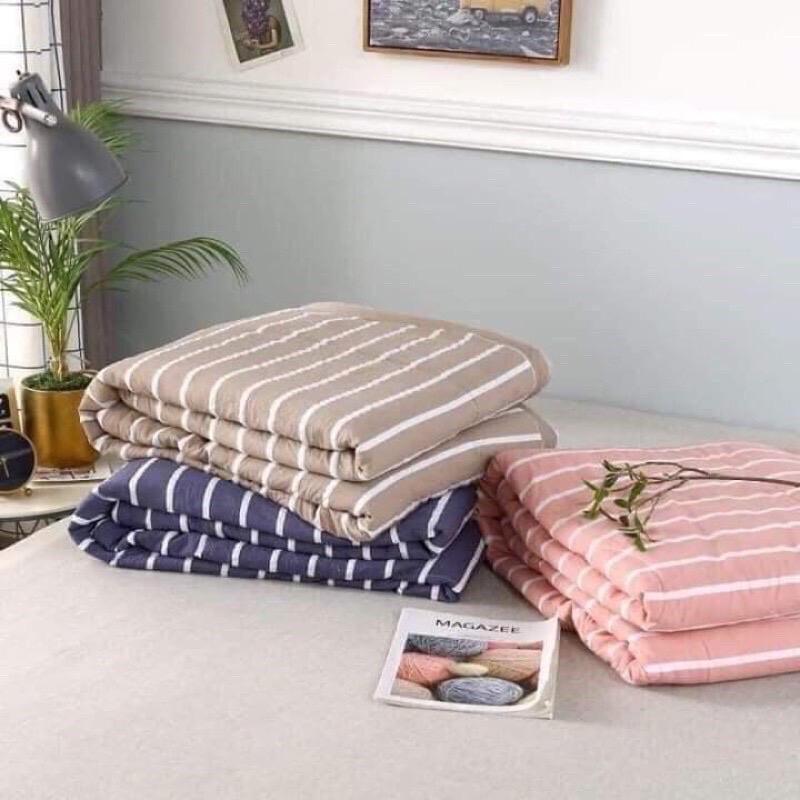 Chăn hè đũi kẻ chất đẹp_Chăn văn phòng đa năng kích thước 1m2x2m