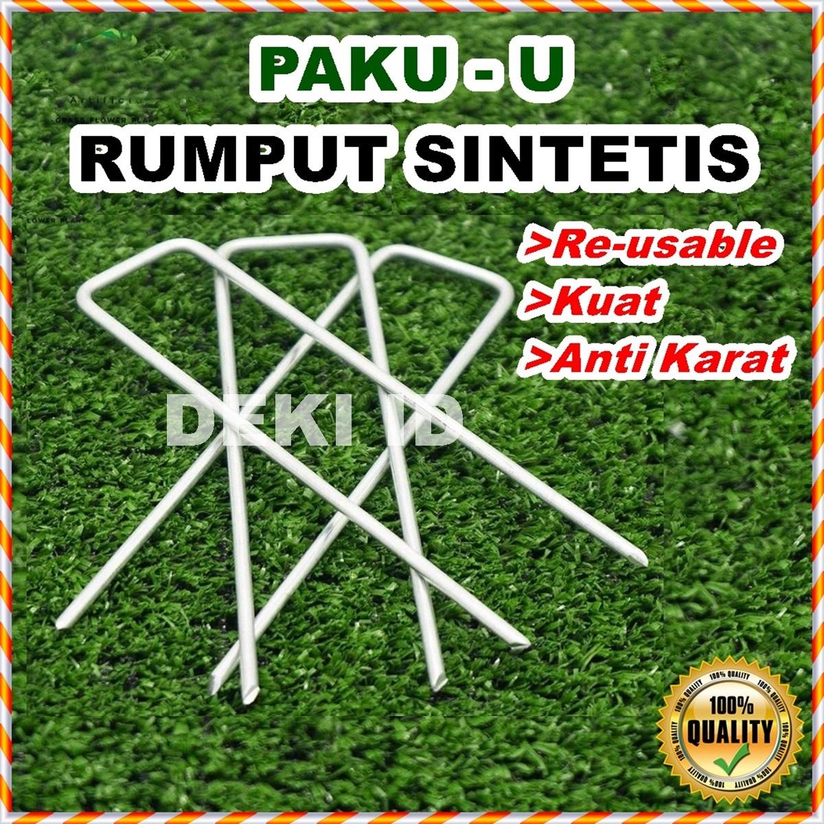 Paku U Rumput Sintetis Weedmat Staples Galvanis Anti karat Terpal Green ...