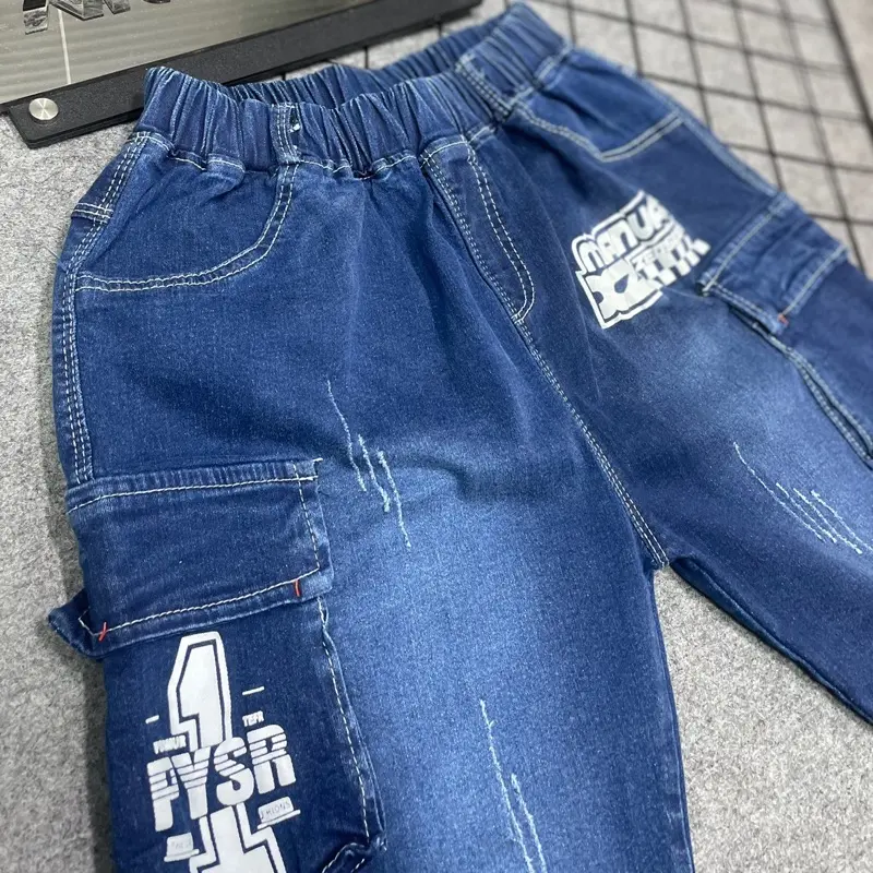 Quần bò túi hộp dành bé trai co giãn {1} size25-40kg jean be 0
