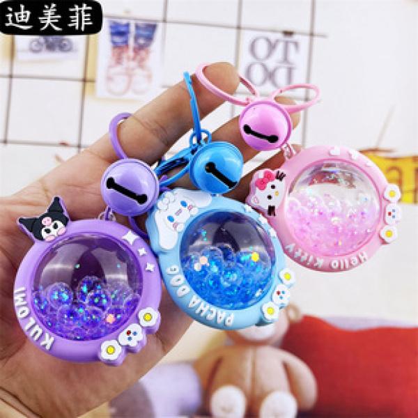 Product Introduction of Creative Liquid Oil Keychain Flowing Sand Keychain Crystal Ball Unicorn Floating Car Cute Bag Pendant 21