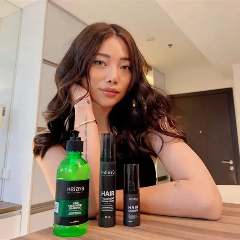 PAKET KELAYA HAIR TREATMENT Shampoo + Hair Serum + Minyak Kemiri Ekstrak Kemiri With Aloevera Original BPOM 7