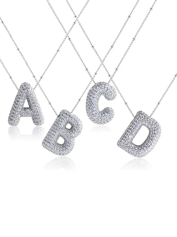 Letter Design Pendant Necklace, Fashion Jewelry for Party, Daily Clothing Decor, Trendy All-match & Exquisite Jewelry for Birthday Gift 2