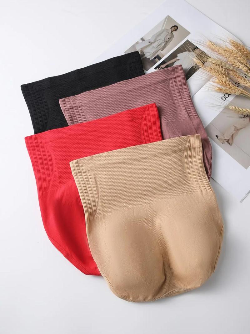 Product Introduction of Women's 4pcs Solid High Waist Panty, Tummy Control Butt Lifting Shapewear Panties, Comfy Breathable Knicker for Daily Wear, Underwear for All Seasons 13