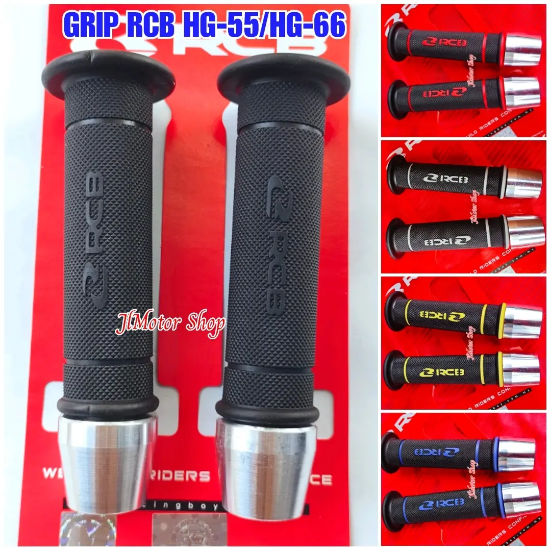 Hand Grip Handgrip RCB Bulu HG66 HG55 Hitam Merah Kuning Abu abu Biru - Karet Stang Pegangan RCB HG 55 66 Black Plus Jalu Stang Outdoor