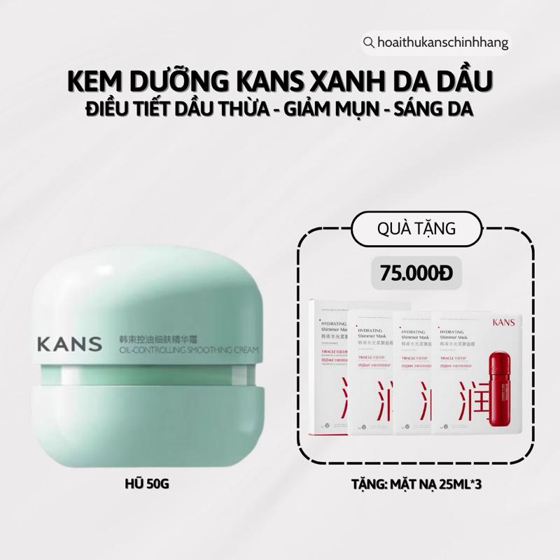 Kem Dưỡng Da KANS Xanh Dành Cho Da Dầu Mụn Điều Tiết Dầu Thừa, Giảm Mụn & Se Khít Lỗ Chân Lông