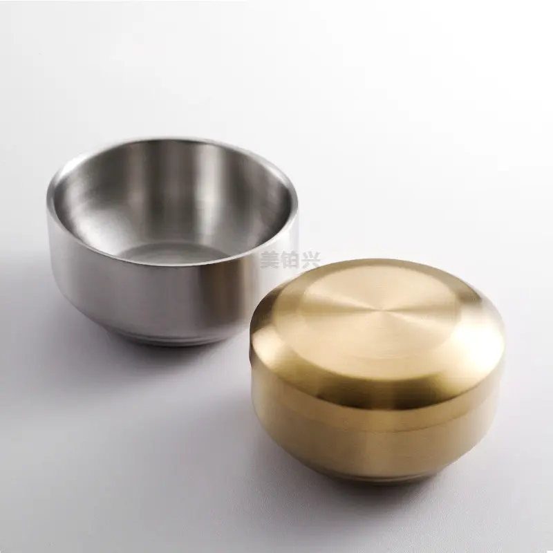 Bát Cơm Hai Lớp, Thép Không Gỉ 304, Bát Súp Vàng, Nấu Ăn Hàn Quốc, Bát Kim Chi, Gia Dụng, Thiết Kế Sáng Tạo, Có Nắp Đậy, Thích Hợp Để Nấu Ăn