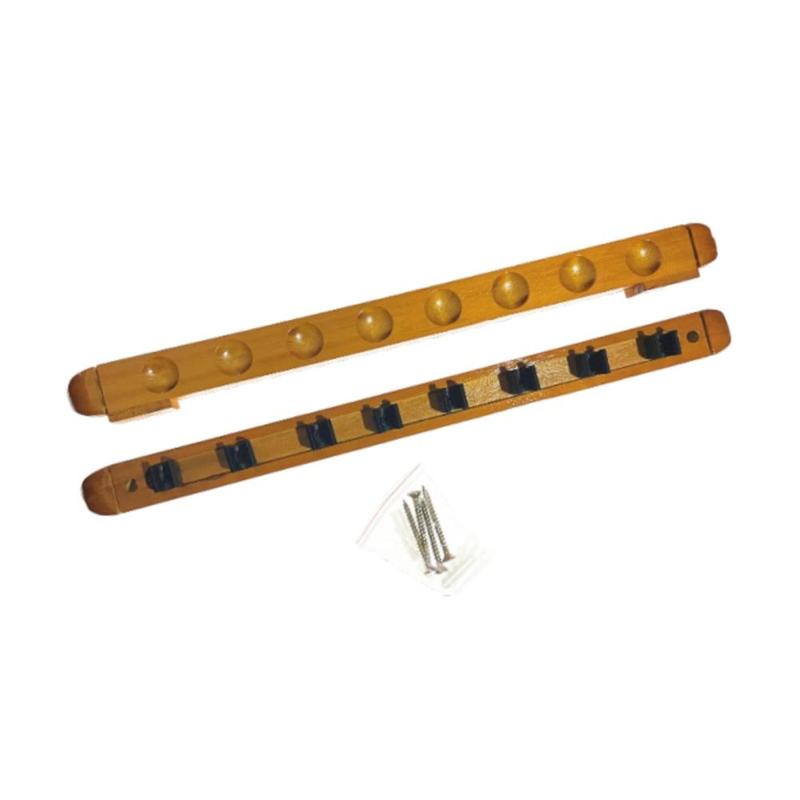 Billiard Pool Cue Rack Pool Accessories Wooden Wall Mount for Players Community Center Sports Clubhouse Family Recreation Room 6