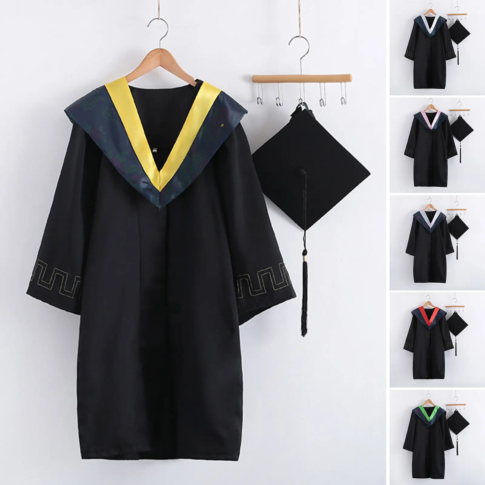 [uebutzea] 1 Set Beautiful Fine Knitted Graduation Uniform Polyester ...