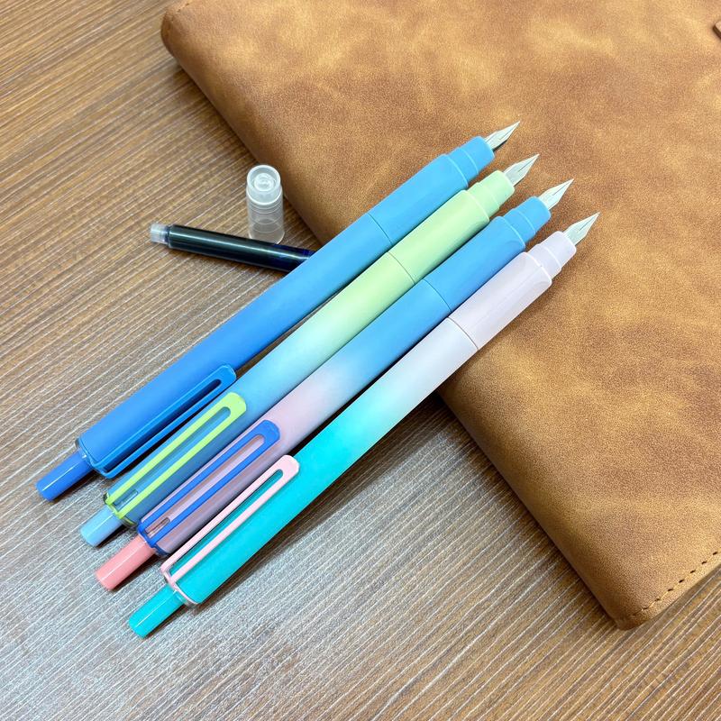 Bút Máy #EF 06 Bấm Ngòi 0.38mm dùng cho học sinh Tiểu Học 1-5 Tặng kèm 50 ống mực + piton bơm mực lọ