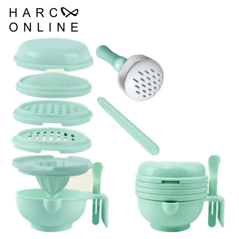 HARCOO ONLINE - Alat Pembuat Mpasi Makanan Maker Bayi Mangkok Bayi Untuk Menghaluskan Menumbuk 10in1 BPA Free 0