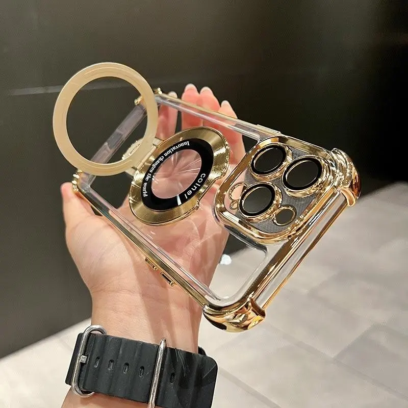 Fashionable Electroplated Lens Protective Phone Case with HD Lens Film, Anti-drop Phone Case, Phone Accessories Compatible with iPhone 12 13 14 15 16 Pro Max Plus, Cover