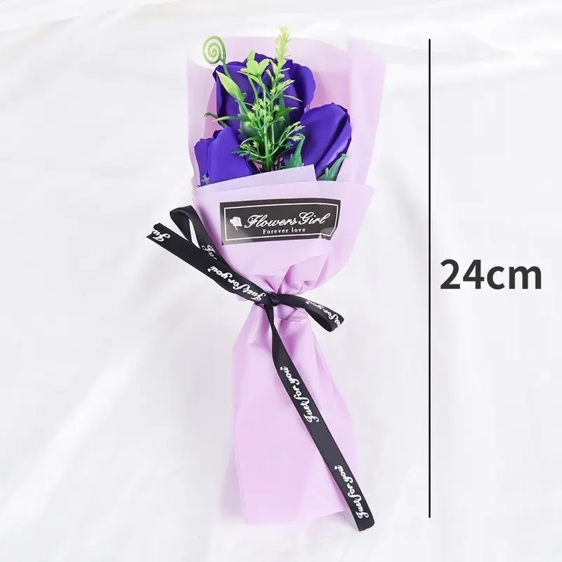 Hoa Xà Phòng Nhân Tạo Ba Đầu 24CM, Hoa Mô Phỏng Hoa Hồng Thực Tế Cho Ngày Của Mẹ, Ngày Nhà Giáo, Ngày Lễ Tình Nhân, Quà Tặng Cho Phụ Nữ 8