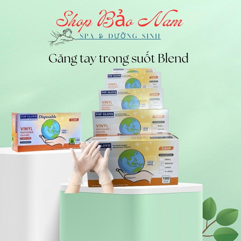 ( Giá Sỉ )Găng tay trong suốt Vinyl Blend, Găng tay dẻo, dai dùng cho thực phẩm, phun xăm, thẩm mỹ 100 chiếc Cao Su Rửa Bát Chống Nước Đồng bao  tay tpe cao cấp không trượt