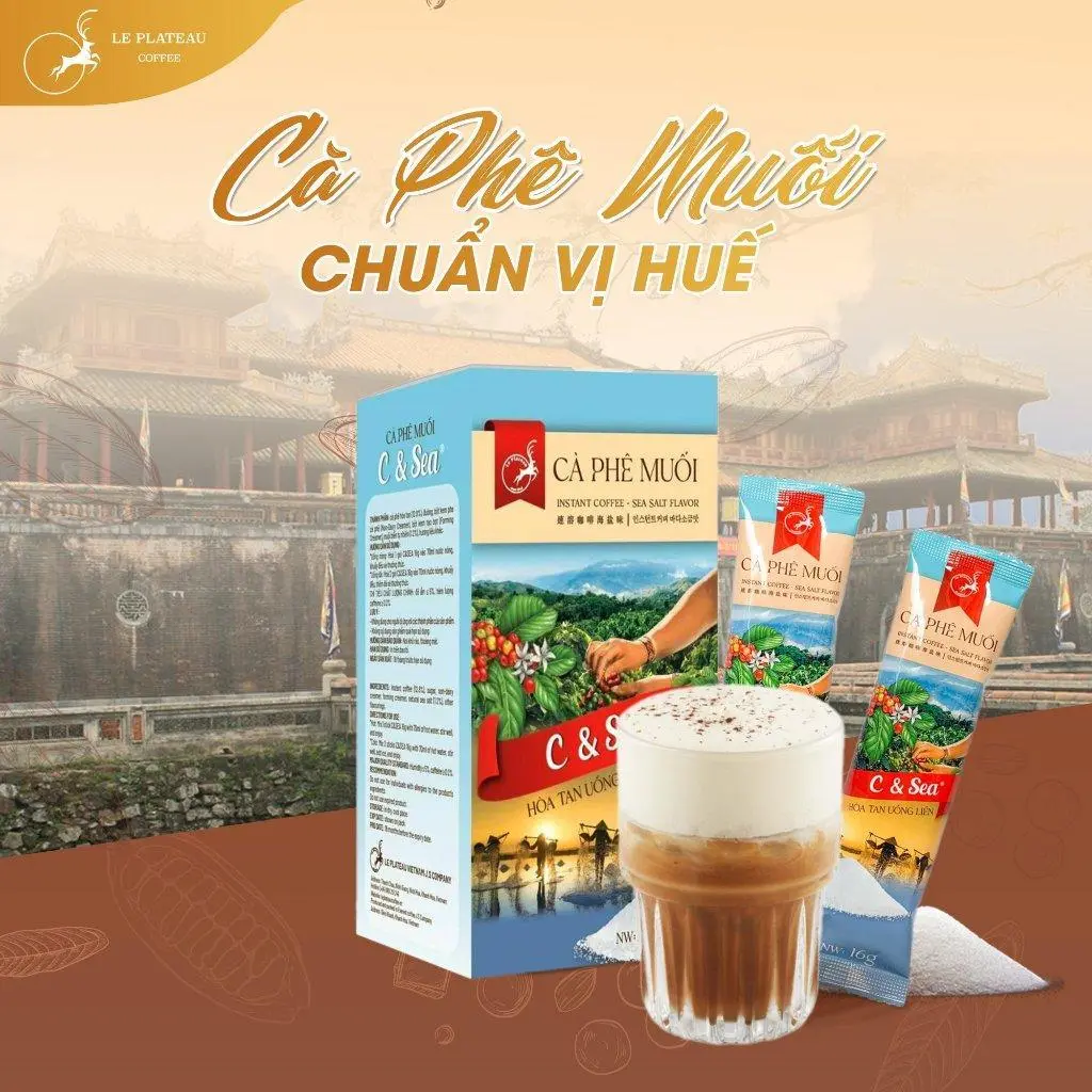 Cà Phê Muối Chuẩn Vị Huế,Cà Phê Hòa Tan Loại Đặc Biệt Thơm Ngon - C& Sea, Le Plateau Coffee Tự nhiên Cafe